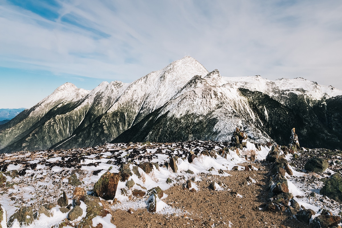 View looking from Mount Eisenhower towards Mount Monroe, Washington, and Jefferson • Photo Brendan T Lynch (CC BY-NC-ND 2.0)
