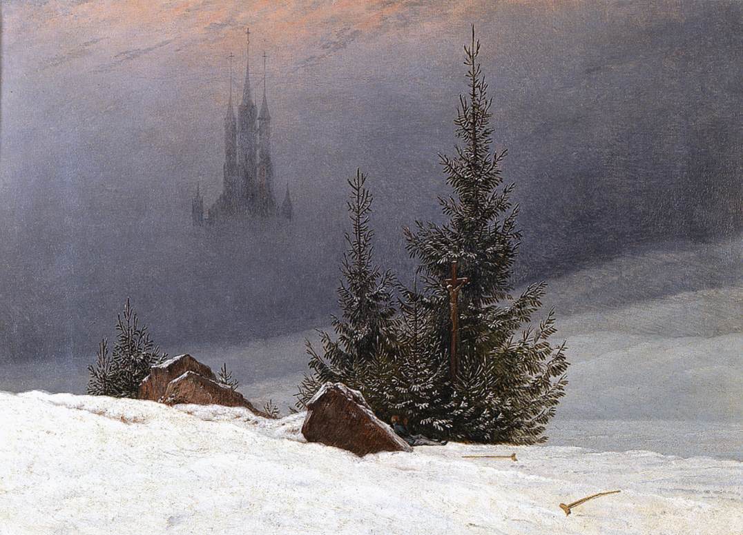 Picture Winter Landscape with a Church by Caspar David Friedrich (Public Domain)