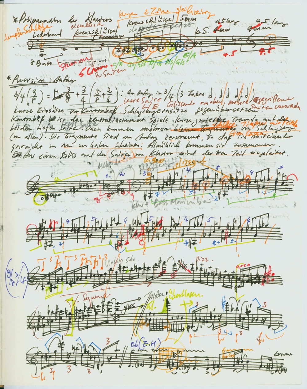 A sketch from Unsuk Chin’s “Gougalon (Scenes from a Street Theater)”, 2009/2011